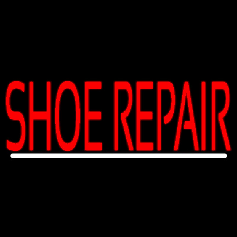 Red Shoe Repair With Line Neon Sign