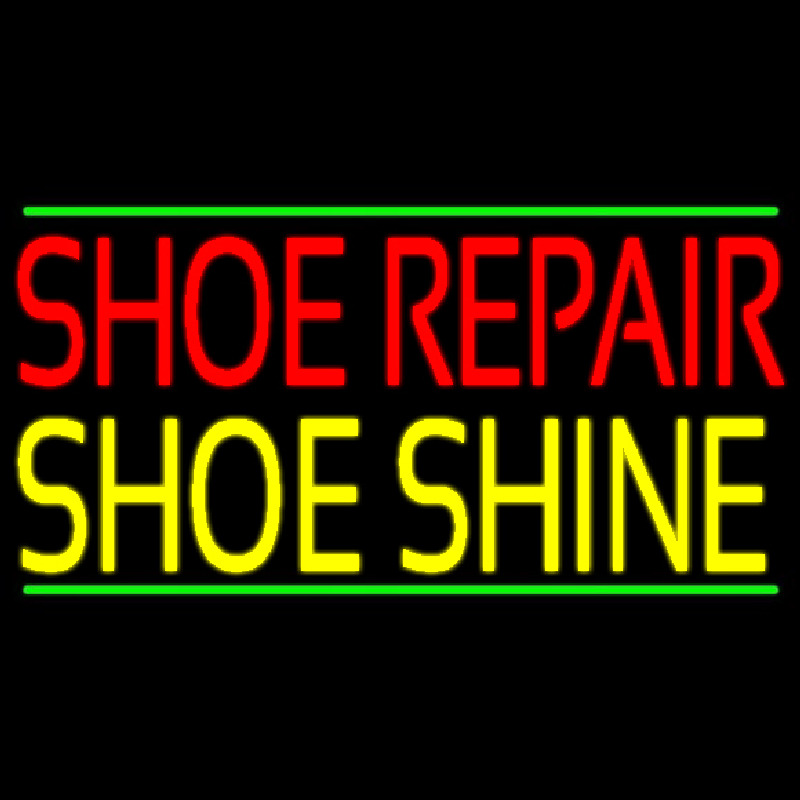 Red Shoe Repair Yellow Shoe Shine Neon Sign