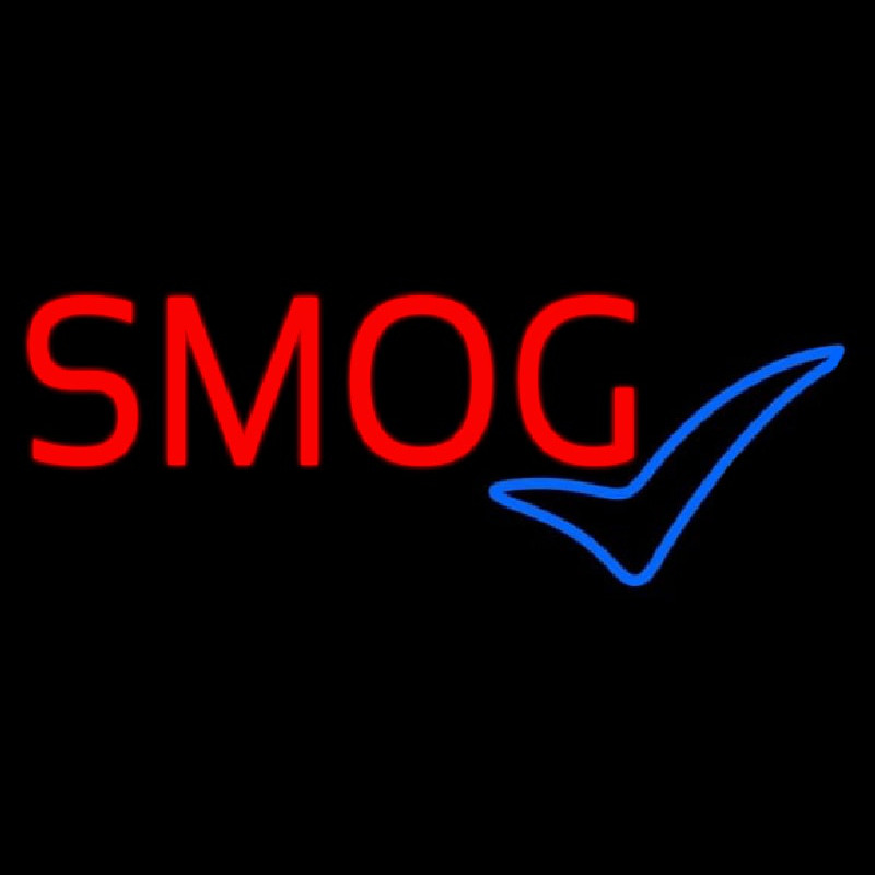 Red Smog Blue Check Logo 1 Neon Sign