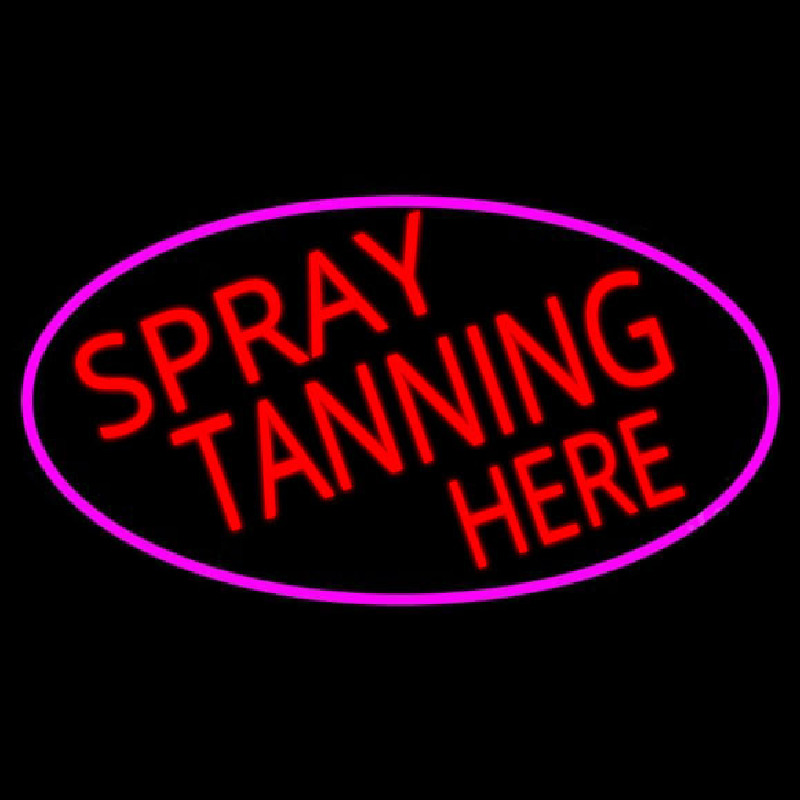 Red Spray Tanning Here Neon Sign