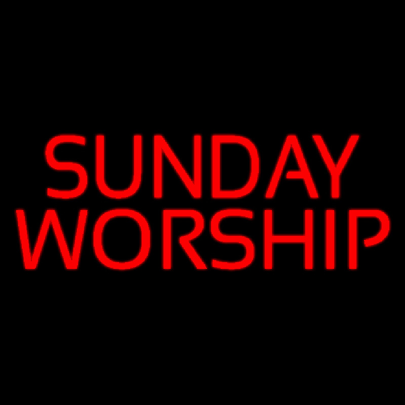 Red Sunday Worship Neon Sign