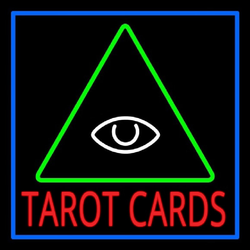 Red Tarot Cards Logo Neon Sign