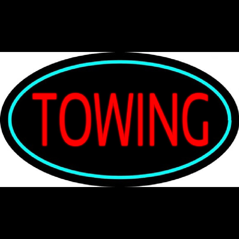 Red Towing Turquoise Border Neon Sign