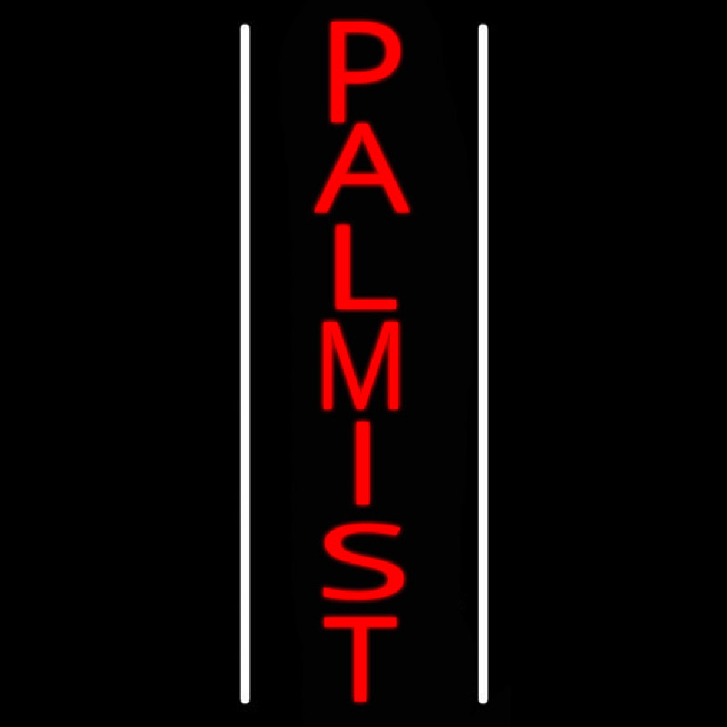 Red Vertical Palmist Neon Sign