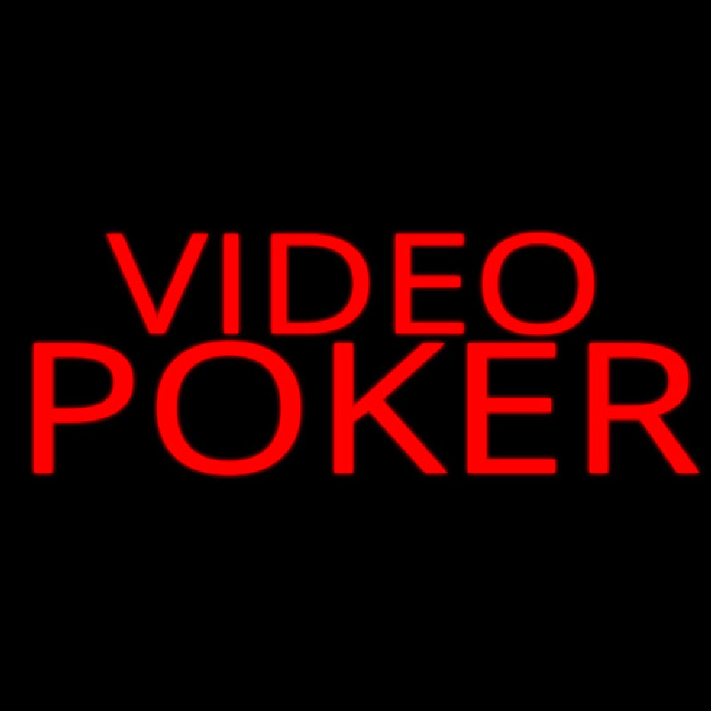 Red Video Poker Neon Sign