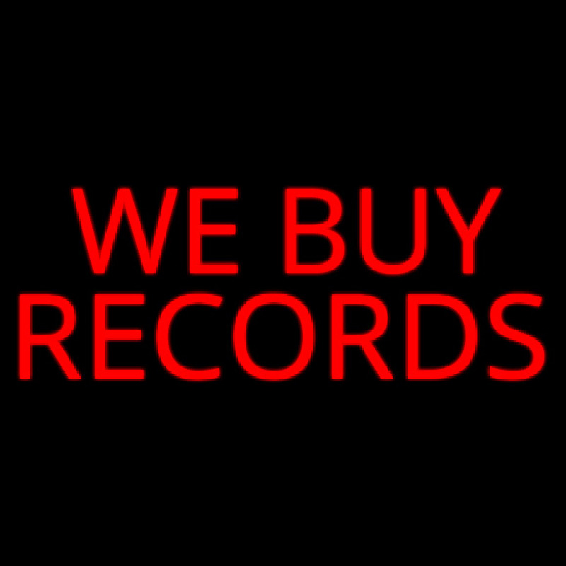 Red We Buy Records Neon Sign