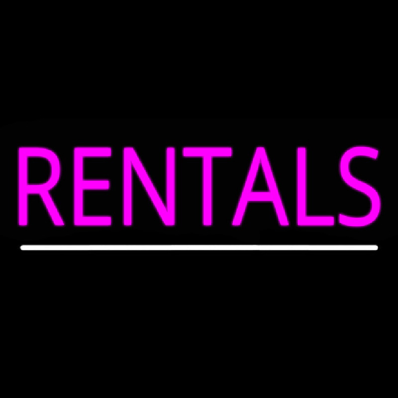 Rentals White Line Neon Sign