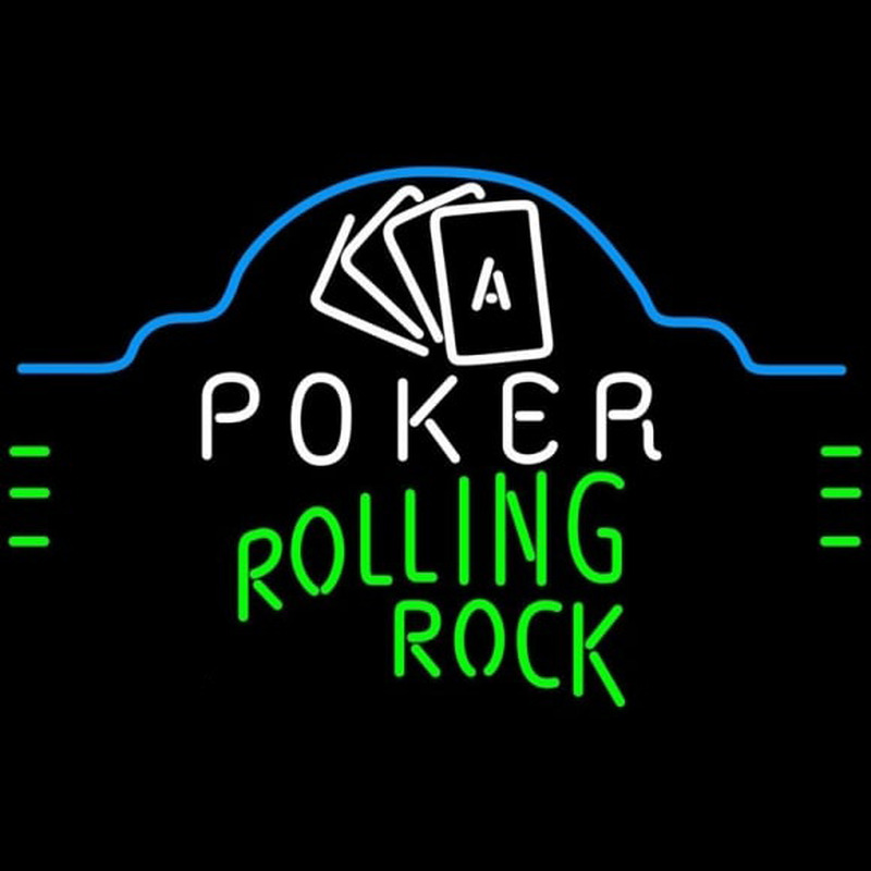 Rolling Rock Poker Ace Cards Beer Sign Neon Sign