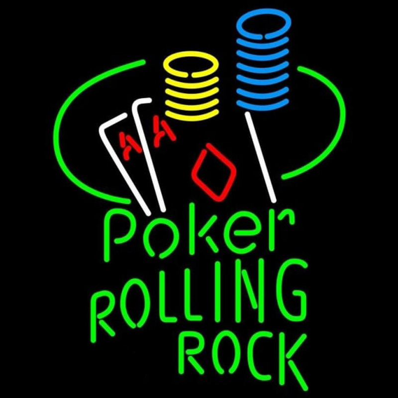 Rolling Rock Poker Ace Coin Table Beer Sign Neon Sign