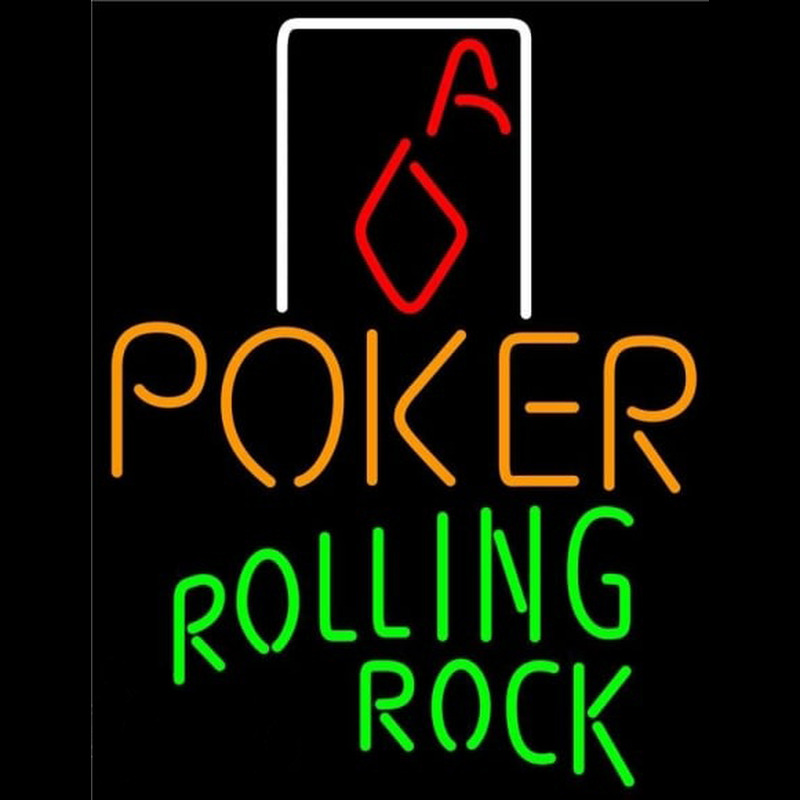 Rolling Rock Poker Squver Ace Beer Sign Neon Sign