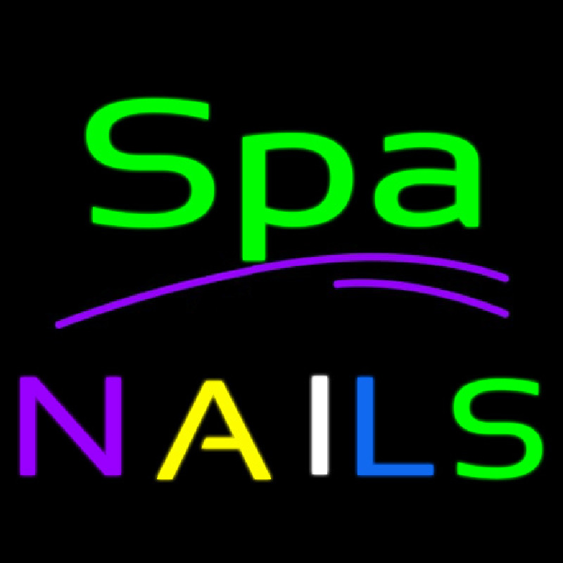 Spa Nails In Rainbow Neon Neon Sign