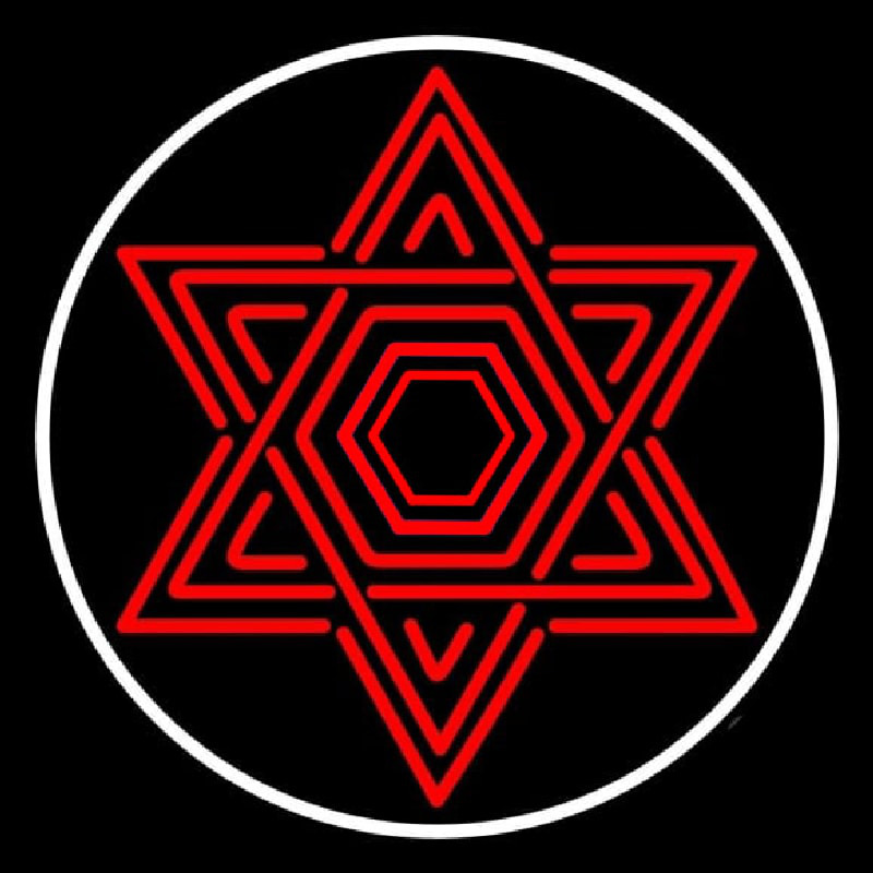 Star Of David Judaism With Border Neon Sign