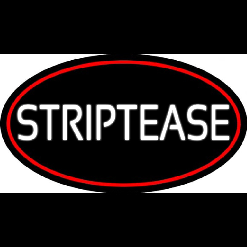 Striptease With Red Border Neon Sign