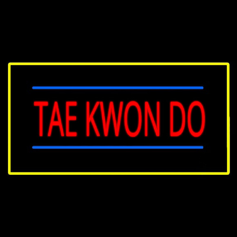 Tae Kwon Do Rectangle Yellow Neon Sign