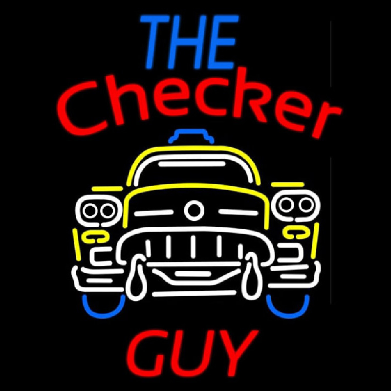 The Checker Guy Neon Sign