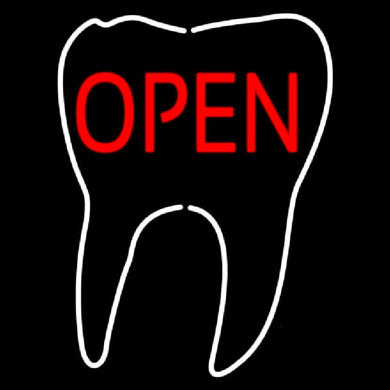 Tooth Logo Open Neon Sign