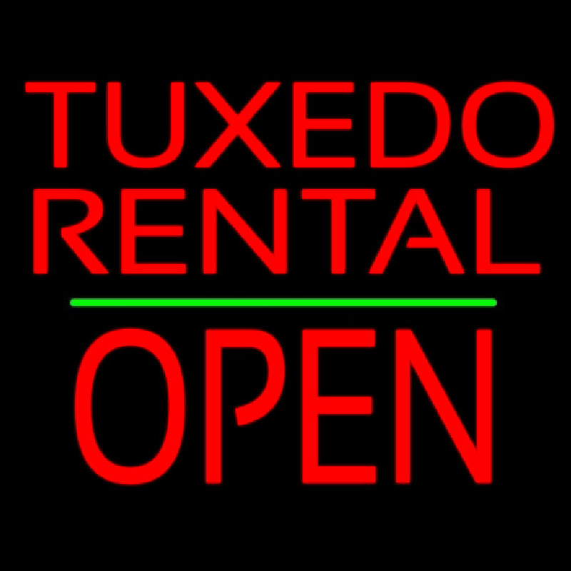 Tu edo Rental Open Green Line Neon Sign