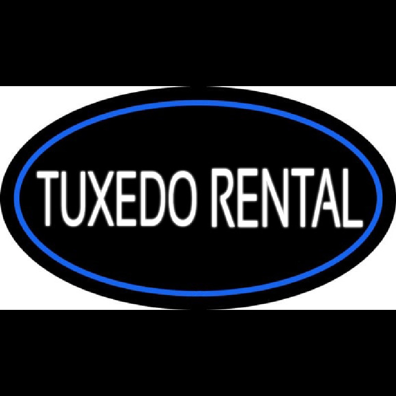 Tu edo Rental Oval Blue Neon Sign