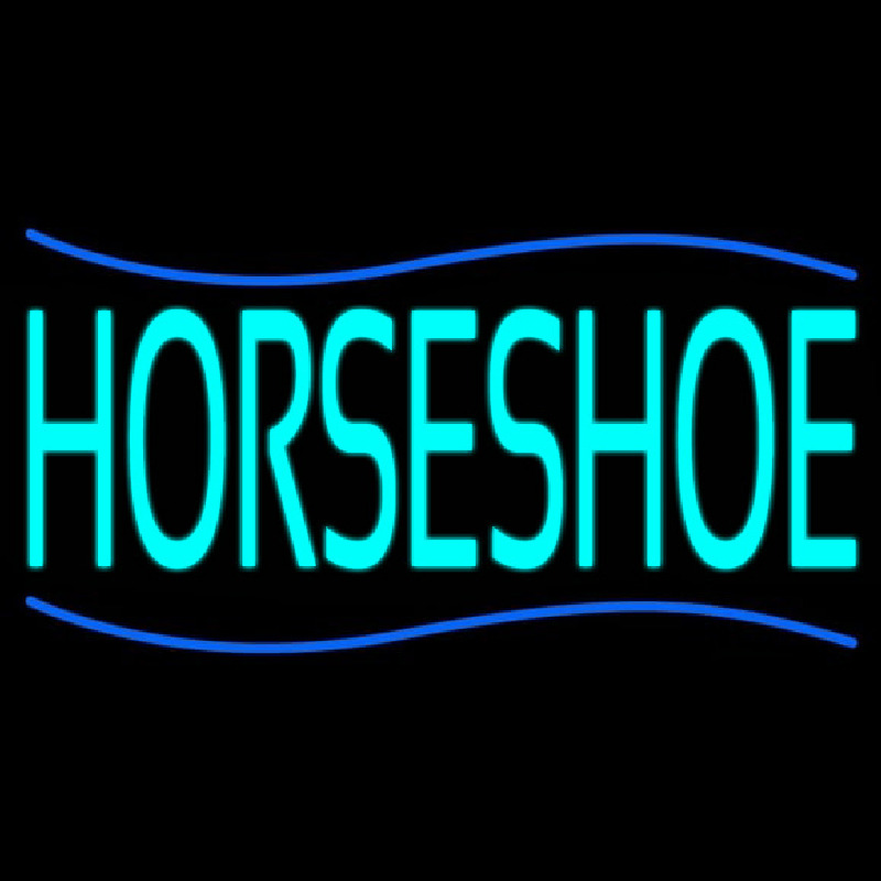 Turquoise Horseshoe Neon Sign