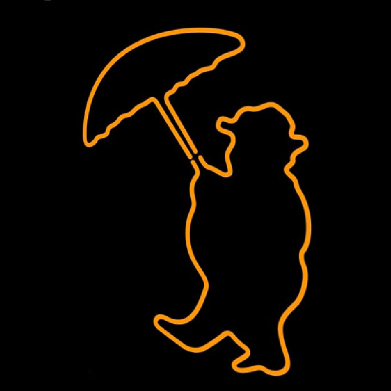 Umbrella With Man Logo Neon Sign