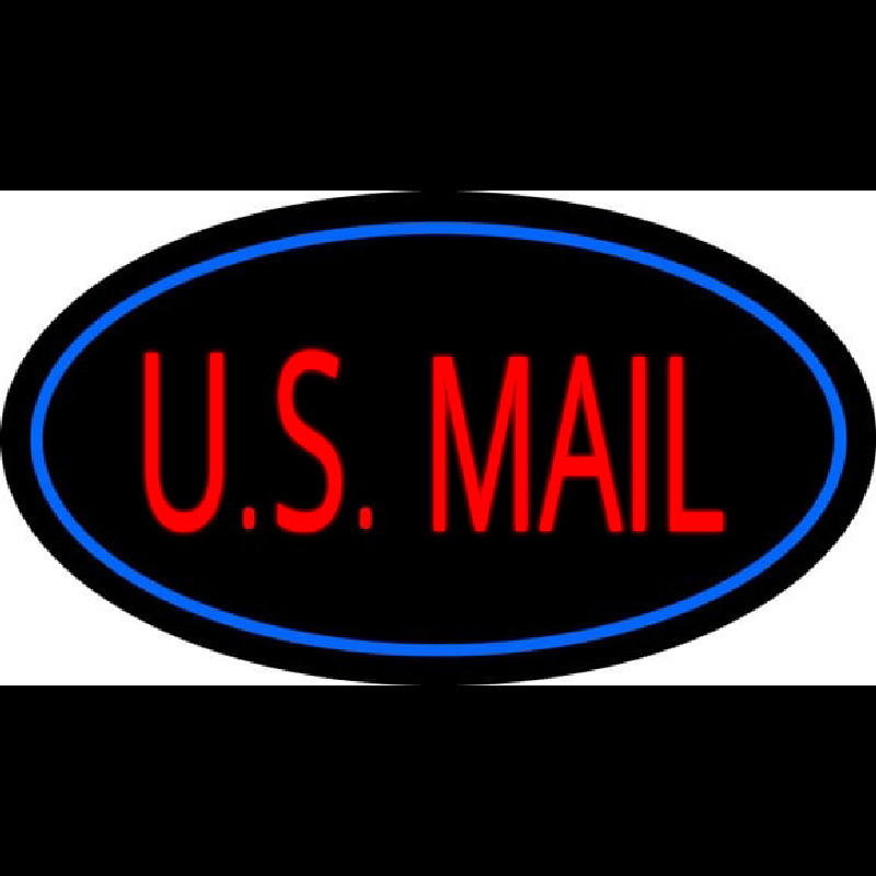 Us Mail Oval Blue Neon Sign