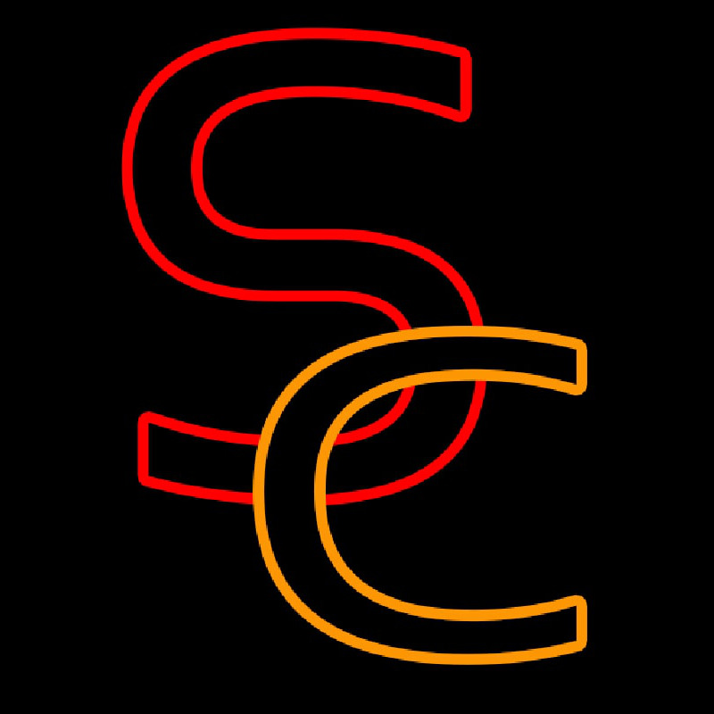 Usc S And C Interlocked Neon Sign