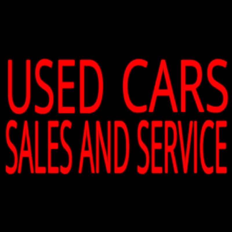 Used Cars Sales And Service Neon Sign