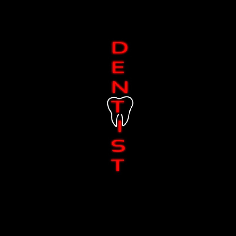 Vertical Dentist Logo Neon Sign