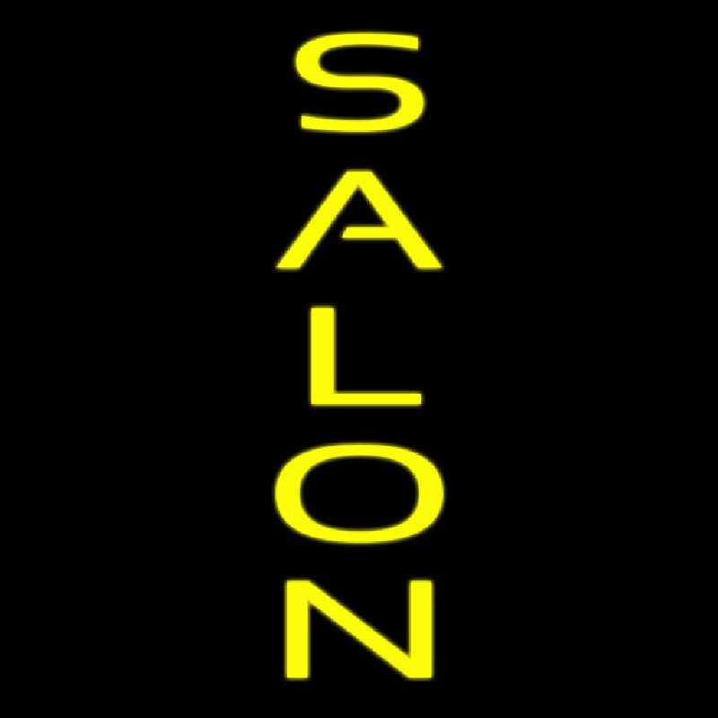 Vertical Yellow Salon Neon Sign