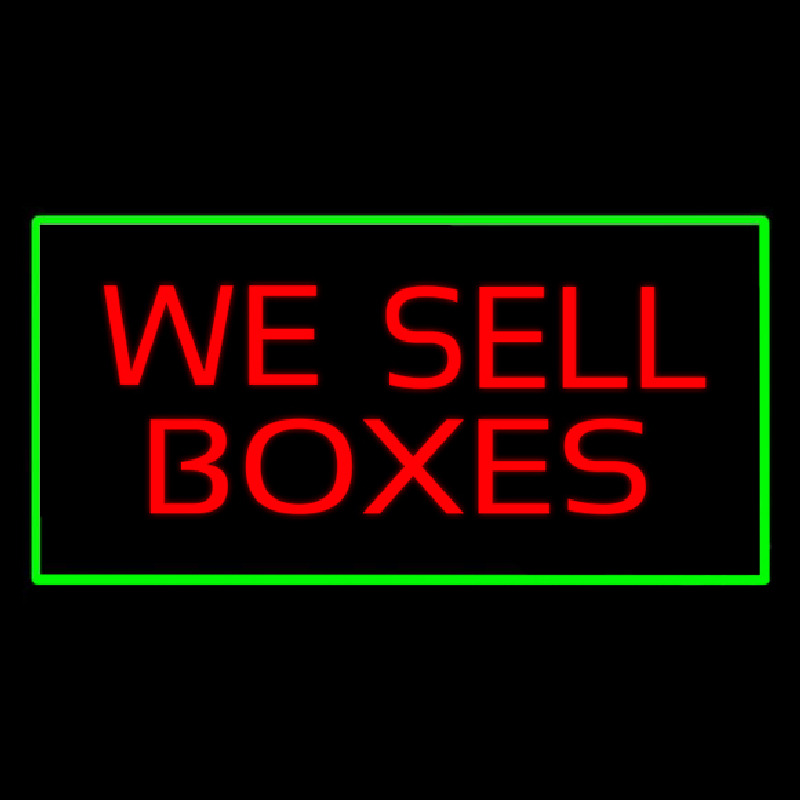 We Sell Bo es Rectangle Green Neon Sign