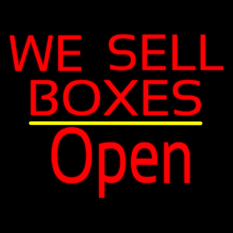 We Sell Bo es Script1 Open Yellow Line Neon Sign