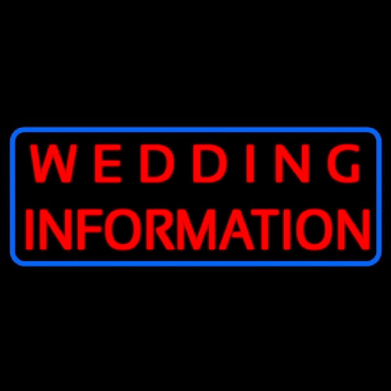 Wedding Information Neon Sign