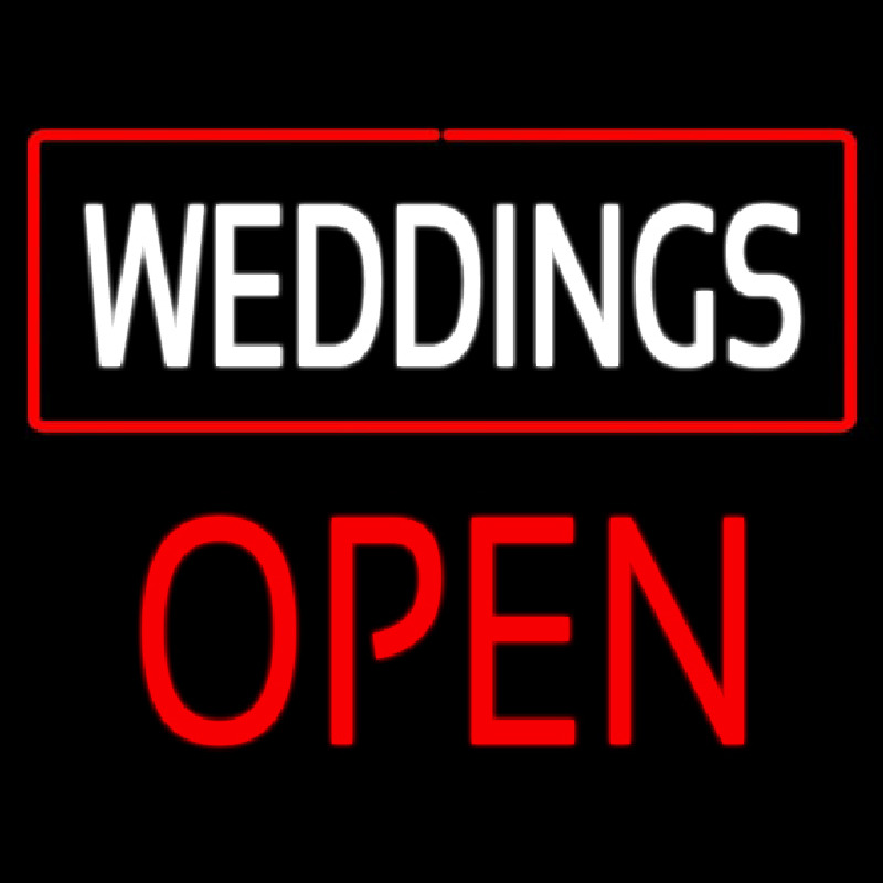 Weddings Block Open Red Neon Sign