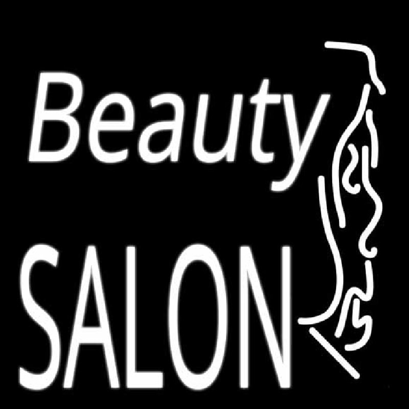 White Beauty Salon With Girl Neon Sign