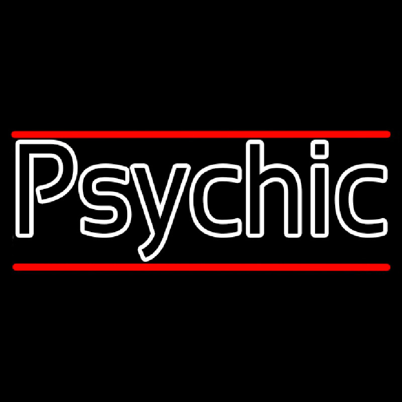 White Double Stroke Psychic And Red Line Neon Sign