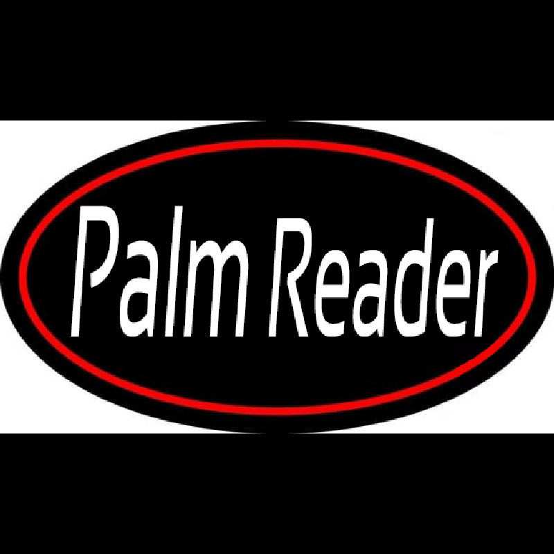 White Palm Reader Red Border Neon Sign