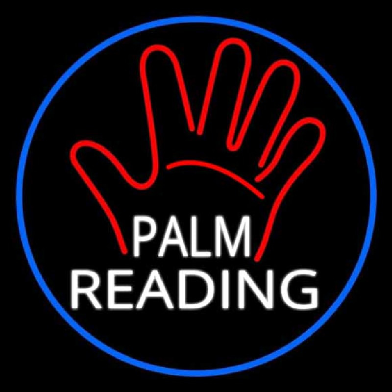 White Palm Reading Border Neon Sign