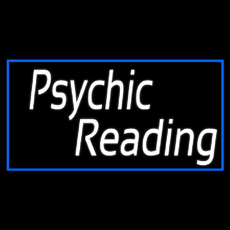 White Psychic Reading With Border Neon Sign