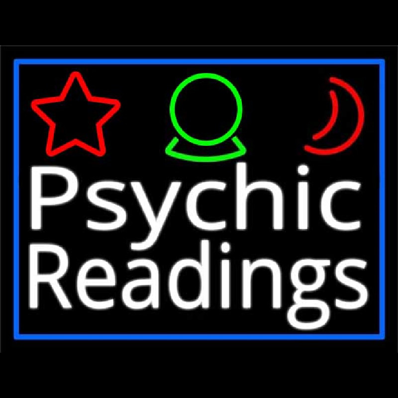 White Psychic Readings And Border Neon Sign