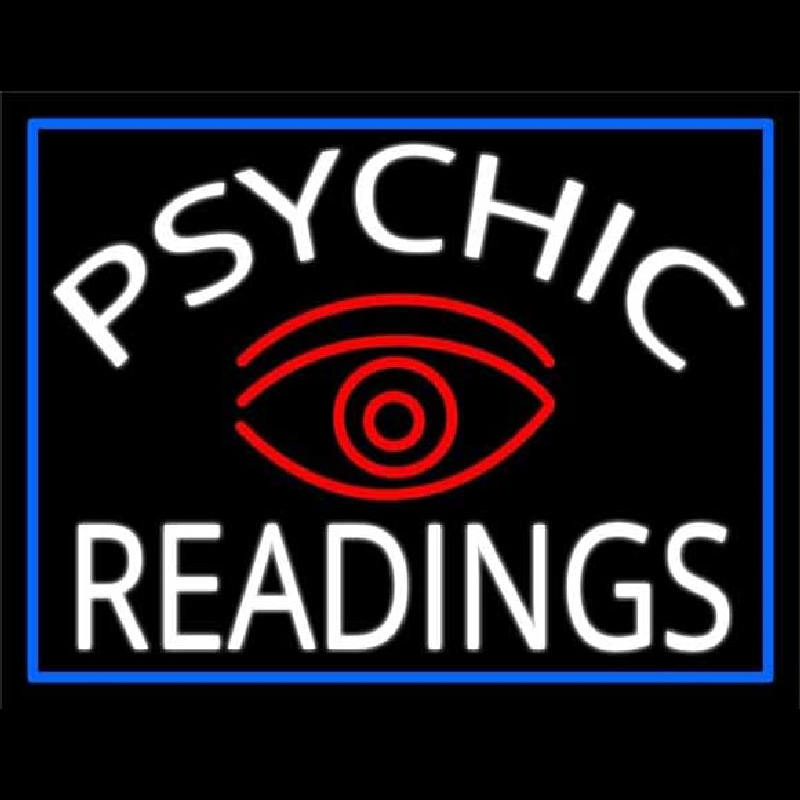 White Psychic Readings And Red Eye Neon Sign