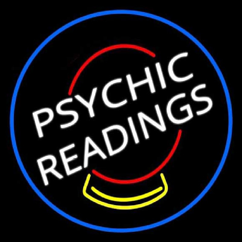 White Psychic Readings Crystal Neon Sign