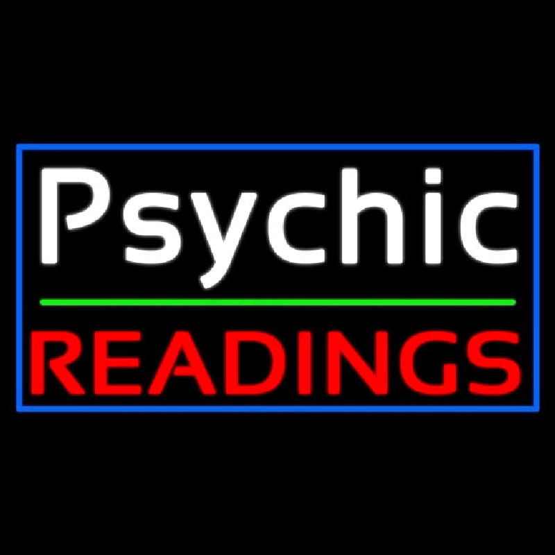 White Psychic Red Readings With Border Neon Sign