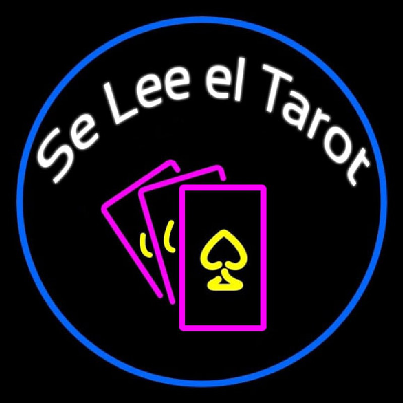 White Se Lee El Tarot And Cards Logo Neon Sign