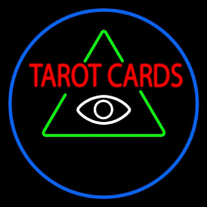 White Tarot Cards Logo Neon Sign