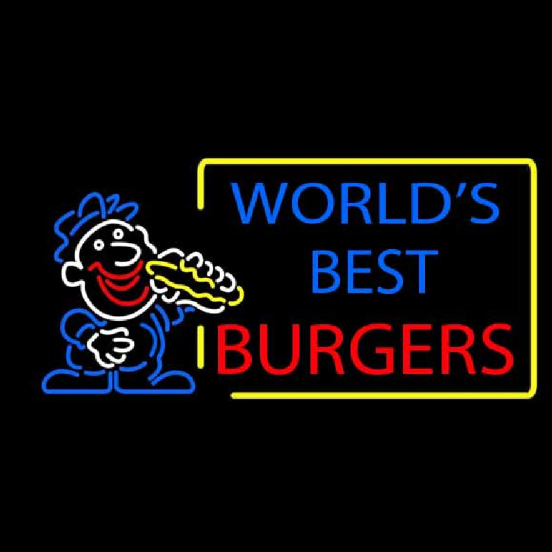 Worlds Best Burgers Neon Sign