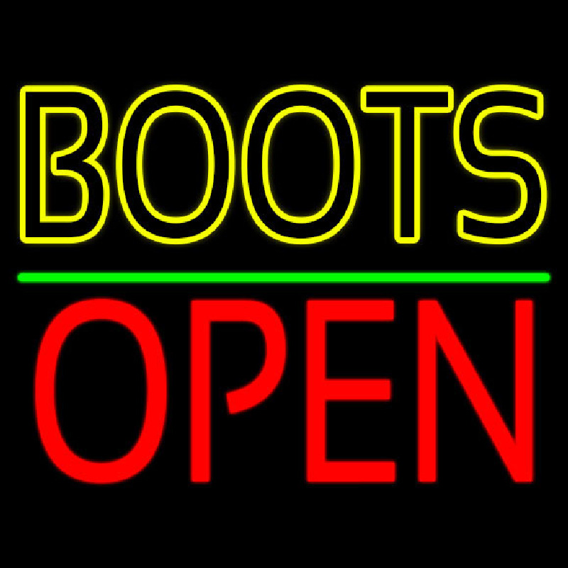 Yellow Boots Open Neon Sign