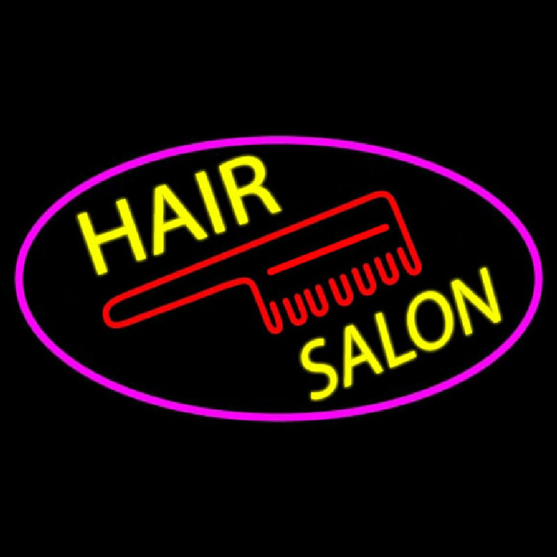 Yellow Hair Salon Red Neon Sign