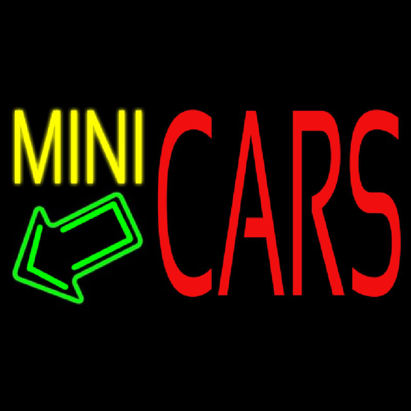 Yellow Mini Red Cars Neon Sign