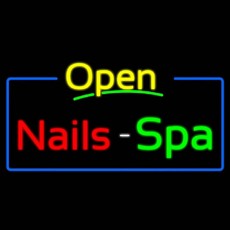 Yellow Nails Spa Open Neon Sign