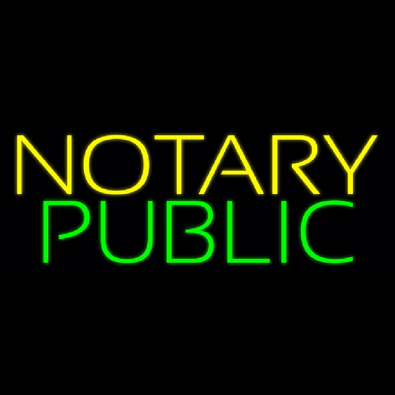 Yellow Notary Public Neon Sign